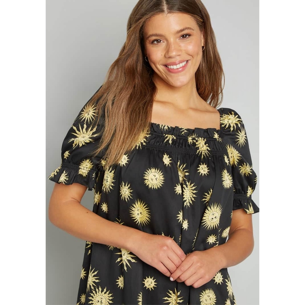 NWT Modcloth Summertime Garden Stories Smocked Mini Dress Size S - Picture 3 of 10